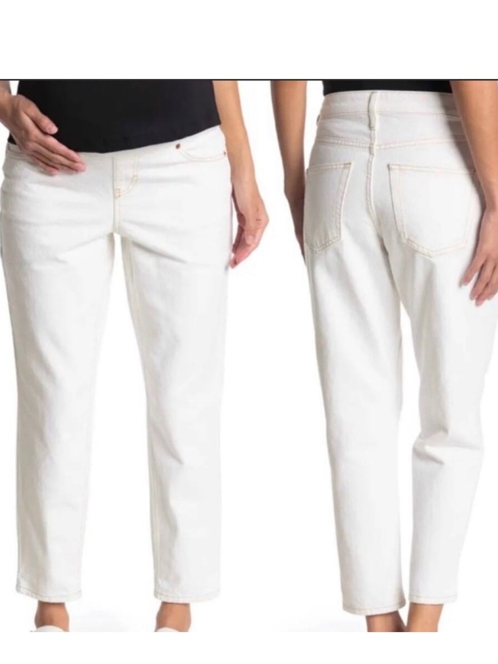 NWT Maternity Topshop White/Cream-ish Mom Jeans